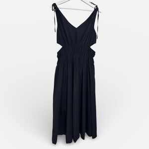 &Merci Cut Out Elegant Black Sleeveless Maxi Midi Dress Large